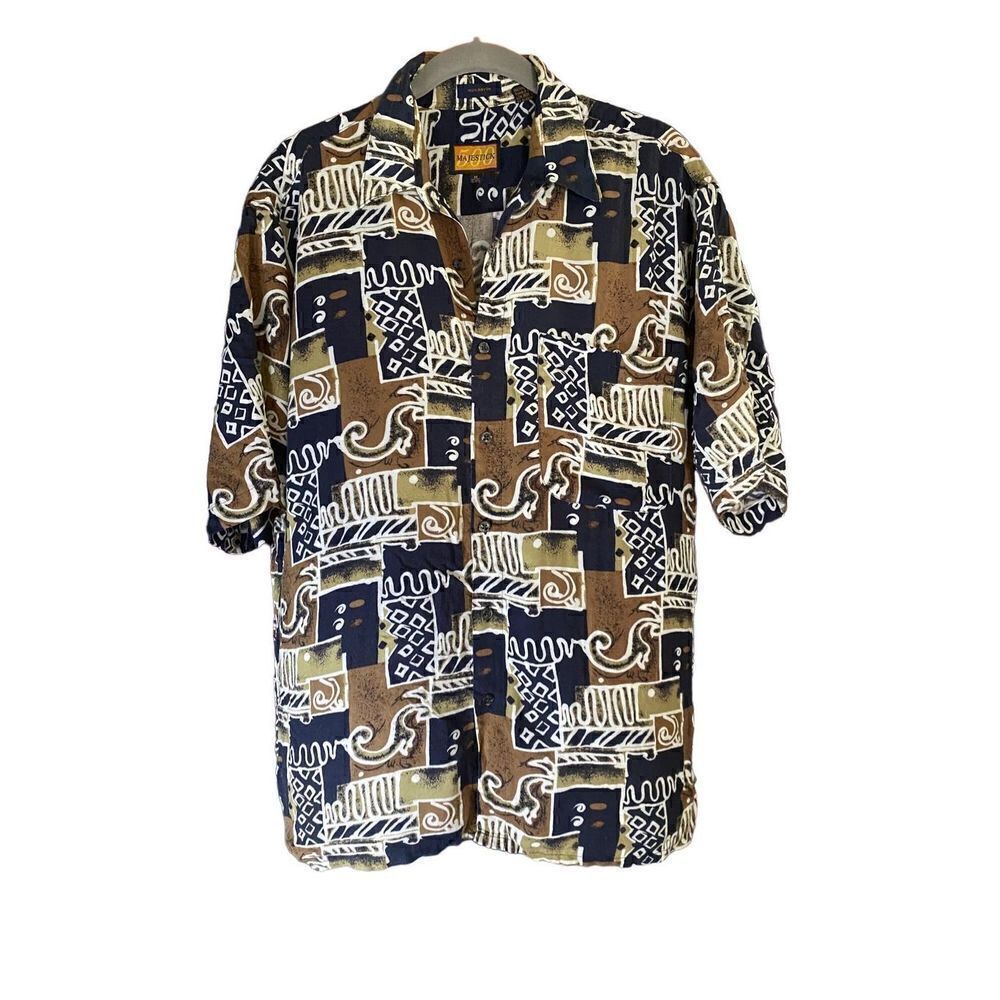majestic vintage men’s Hawaiian abstract, short sleeve shirt, size med